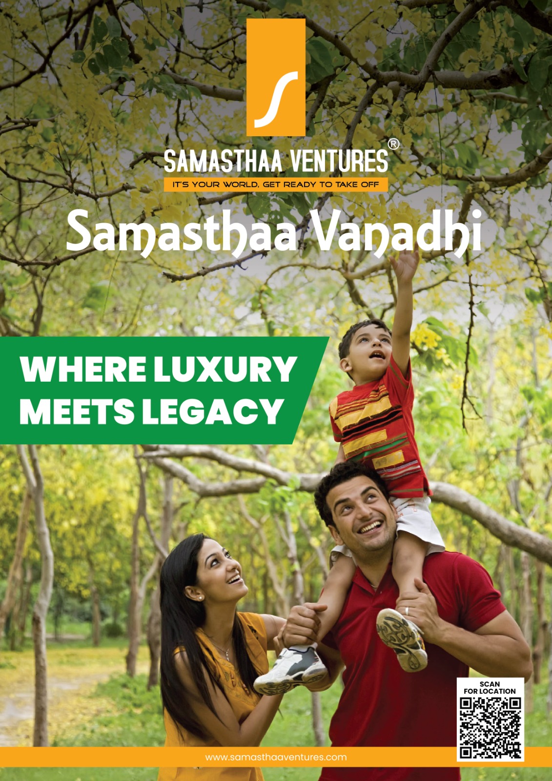 Family enjoying green landscape at Samasthaa Vanadhi